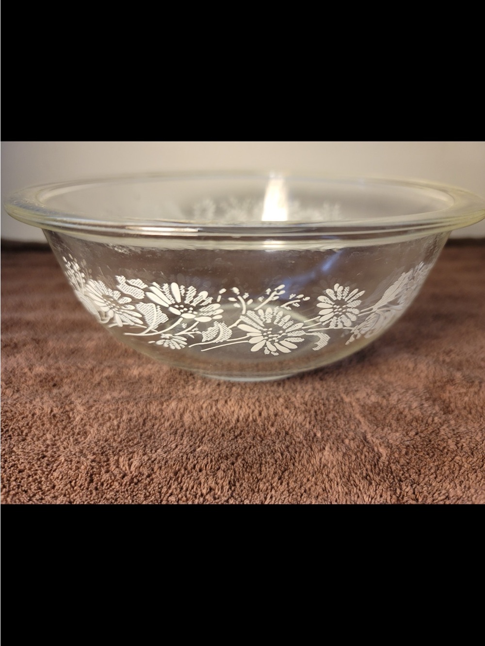 Vintage Pyrex 323 - Colonial Mist Clear Bowl Floral